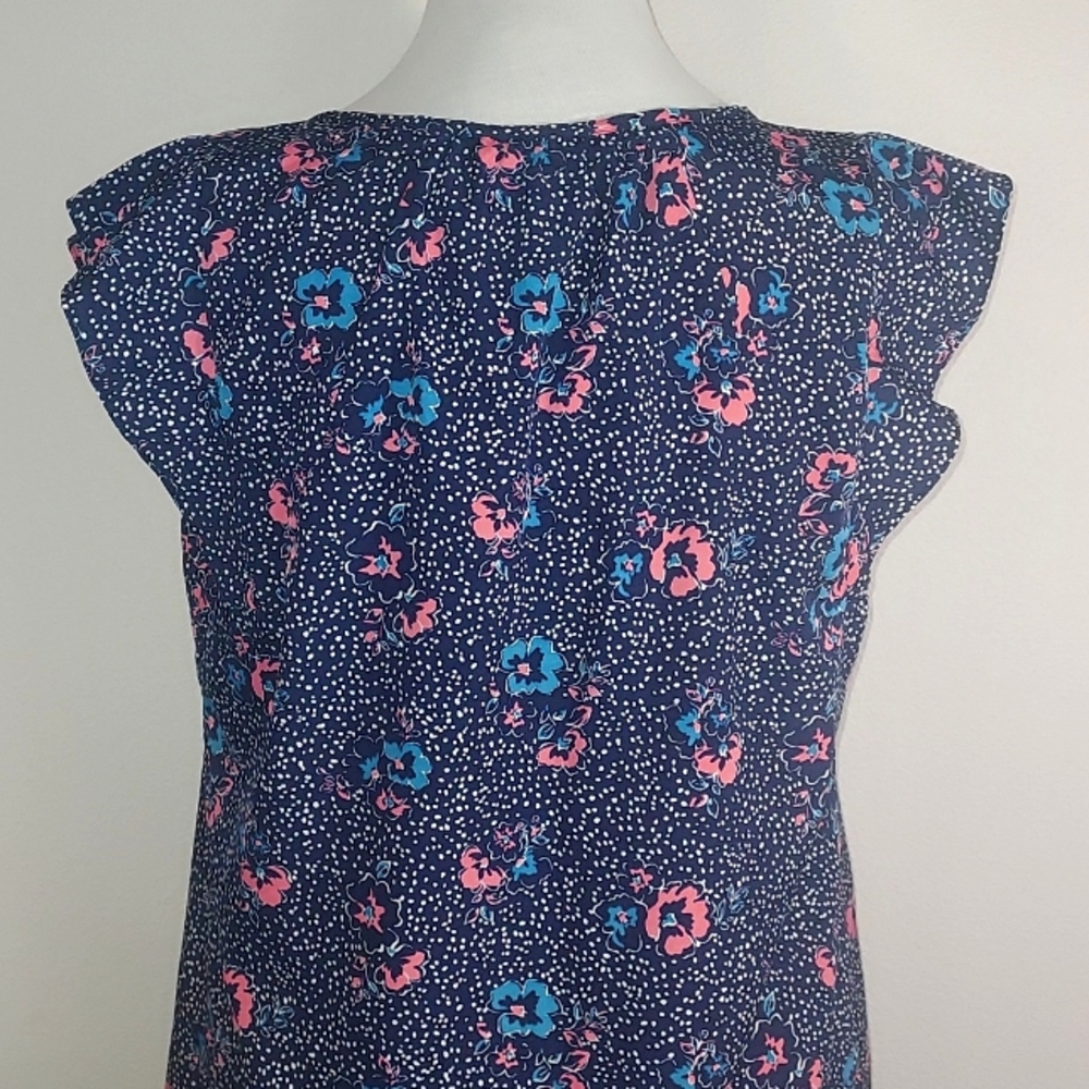 Motherhood Maternity Blue Pink Floral Print Blouse Shirt Size Small - Picture 6 of 8